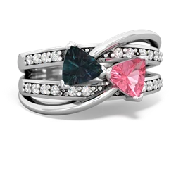 Alexandrite Bowtie 14K White Gold ring R2360