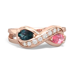 Alexandrite Diamond Infinity 14K Rose Gold ring R5390