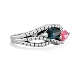 Alexandrite Diamond Rivers 14K White Gold ring R3070