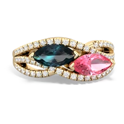 Alexandrite Diamond Rivers 14K Yellow Gold ring R3070