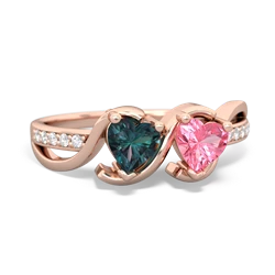 Alexandrite Side By Side 14K Rose Gold ring R3090