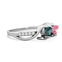 Alexandrite Side By Side 14K White Gold ring R3090