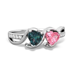 Alexandrite Side By Side 14K White Gold ring R3090