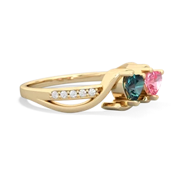 Alexandrite Side By Side 14K Yellow Gold ring R3090