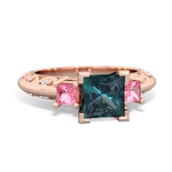 Alexandrite Eternal Embrace Engagement 14K Rose Gold ring C2001