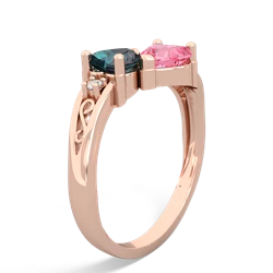 Alexandrite Snuggling Hearts 14K Rose Gold ring R2178