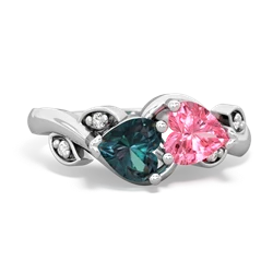 Alexandrite Floral Elegance 14K White Gold ring R5790