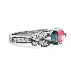 Alexandrite Diamond Butterflies 14K White Gold ring R5601