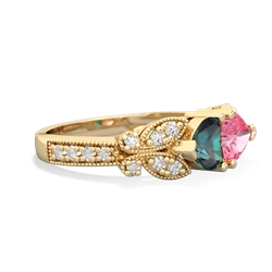 Alexandrite Diamond Butterflies 14K Yellow Gold ring R5601