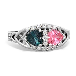 Alexandrite Sparkling Celtic Knot 14K White Gold ring R2645