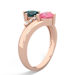 Alexandrite Heart To Heart 14K Rose Gold ring R2064