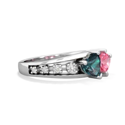 Alexandrite Heart To Heart 14K White Gold ring R3342