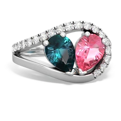 Alexandrite Nestled Heart Keepsake 14K White Gold ring R5650