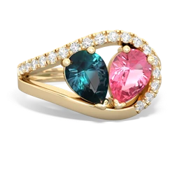 Alexandrite Nestled Heart Keepsake 14K Yellow Gold ring R5650