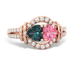 Alexandrite Art-Deco Keepsake 14K Rose Gold ring R5630