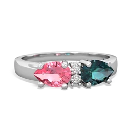 Alexandrite Pear Bowtie 14K White Gold ring R0865