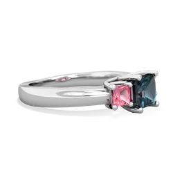 Alexandrite Three Stone Trellis 14K White Gold ring R4015