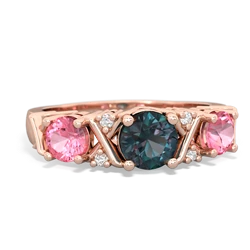 Alexandrite Hugs And Kisses 14K Rose Gold ring R5016