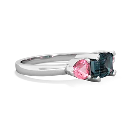 Alexandrite Three Stone 14K White Gold ring R5235