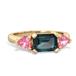 Alexandrite Three Stone 14K Yellow Gold ring R5235