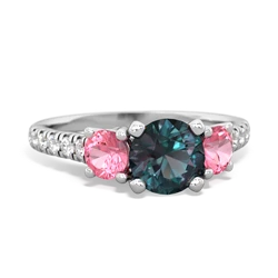 Alexandrite Pave Trellis 14K White Gold ring R5500