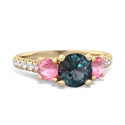 Alexandrite Pave Trellis 14K Yellow Gold ring R5500