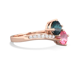 Alexandrite Channel Set Two Stone 14K Rose Gold ring R5303