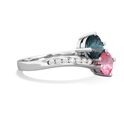 Alexandrite Channel Set Two Stone 14K White Gold ring R5303