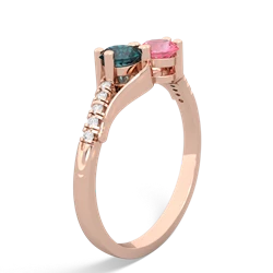 Alexandrite Infinity Pave Two Stone 14K Rose Gold ring R5285