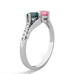 Alexandrite Infinity Pave Two Stone 14K White Gold ring R5285