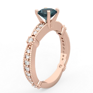 Alexandrite Sparkling Tiara 6Mm Round 14K Rose Gold ring R26296RD