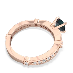 Thumbnail for Lab Alexandrite Milgrain Antique Style 14K Rose Gold ring R26296RD - front view