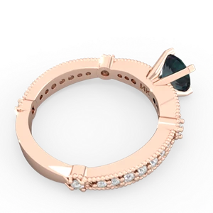 Alexandrite Sparkling Tiara 6Mm Round 14K Rose Gold ring R26296RD