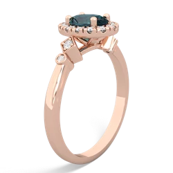 Thumbnail for Lab Alexandrite Antique-Style Halo 14K Rose Gold ring R5720 - side view