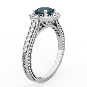 Alexandrite Art-Deco Starburst 14K White Gold ring R5520