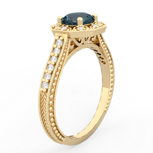 Alexandrite Art-Deco Starburst 14K Yellow Gold ring R5520