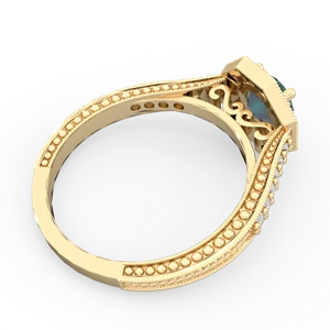 Alexandrite Art-Deco Starburst 14K Yellow Gold ring R5520