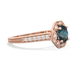 Alexandrite Art-Deco Starburst 14K Rose Gold ring R5520