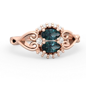 Alexandrite Love Nest 14K Rose Gold ring R5860