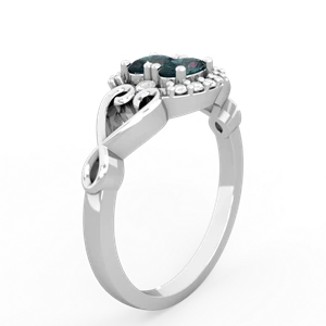 Alexandrite Love Nest 14K White Gold ring R5860