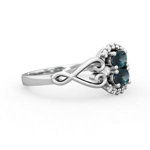 Alexandrite Love Nest 14K White Gold ring R5860