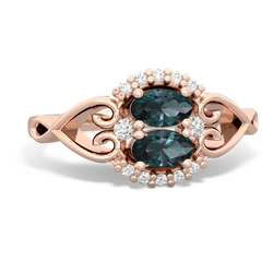 Alexandrite Love Nest 14K Rose Gold ring R5860