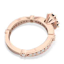 Alexandrite Milgrain Antique Style 14K Rose Gold ring R26293RD
