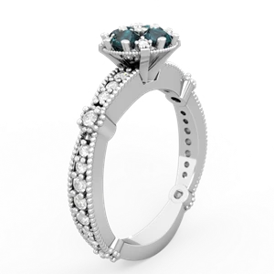 Alexandrite Sparkling Tiara Cluster 14K White Gold ring R26293RD