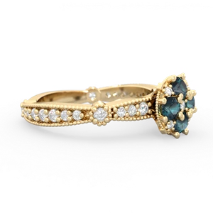 Alexandrite Sparkling Tiara Cluster 14K Yellow Gold ring R26293RD