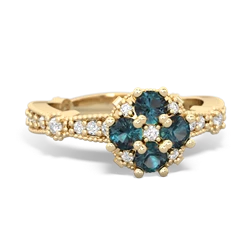 Alexandrite Sparkling Tiara Cluster 14K Yellow Gold ring R26293RD