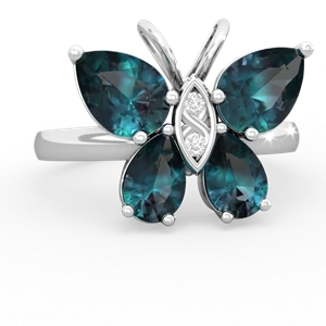 Alexandrite Butterfly 14K White Gold ring R2215