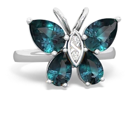 Alexandrite Butterfly 14K White Gold ring R2215