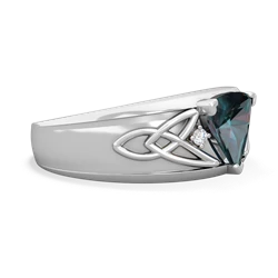 Alexandrite Celtic Trinity Knot Men's 14K White Gold ring R0440