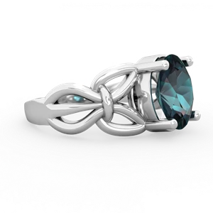 Alexandrite Celtic Knot Cocktail 14K White Gold ring R2377